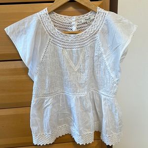 Madewell White Smocked Shirt